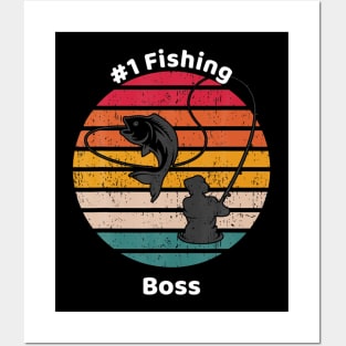 1 Boss Graphic Fisherman Fishing Fathers Day Posters and Art